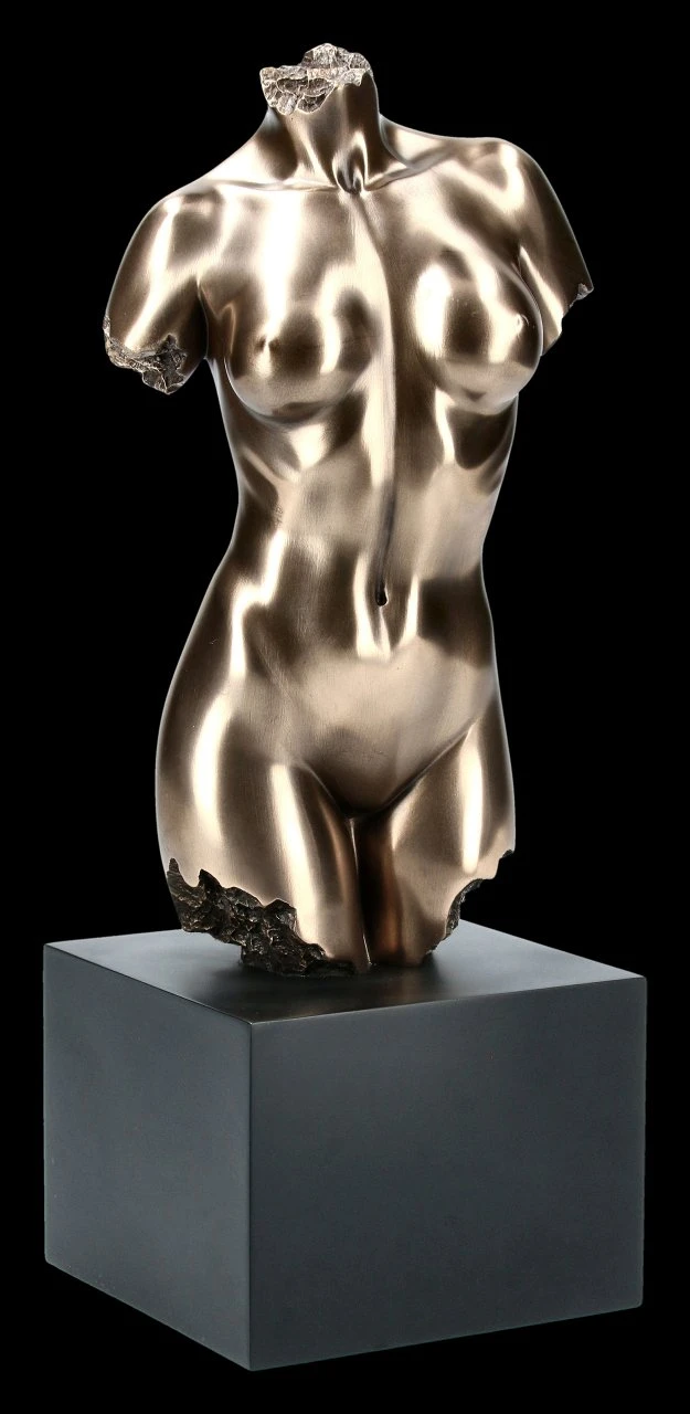 Weibliche Akt Figur - Torso auf schwarzem Monolith Weibliche Akt Figur - Torso Auf Schwarzem Monolith -Veronese FS15076 Weibliche Akt Figur Torso auf schwarzem