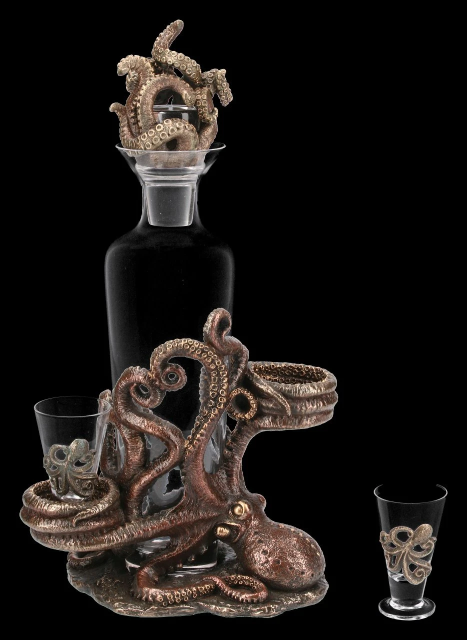 Steampunk Kraken Flaschen- & Glashalter Steampunk Kraken Flaschen- & Glashalter -Veronese FS15338 Steampunk Kraken Flaschen