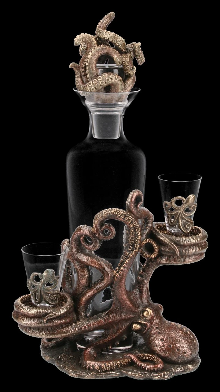 Steampunk Kraken Flaschen- & Glashalter Steampunk Kraken Flaschen- & Glashalter -Veronese FS15338 Steampunk Kraken Flaschen