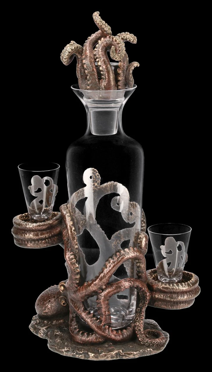 Steampunk Kraken Flaschen- & Glashalter Steampunk Kraken Flaschen- & Glashalter -Veronese FS15338 Steampunk Kraken Flaschen