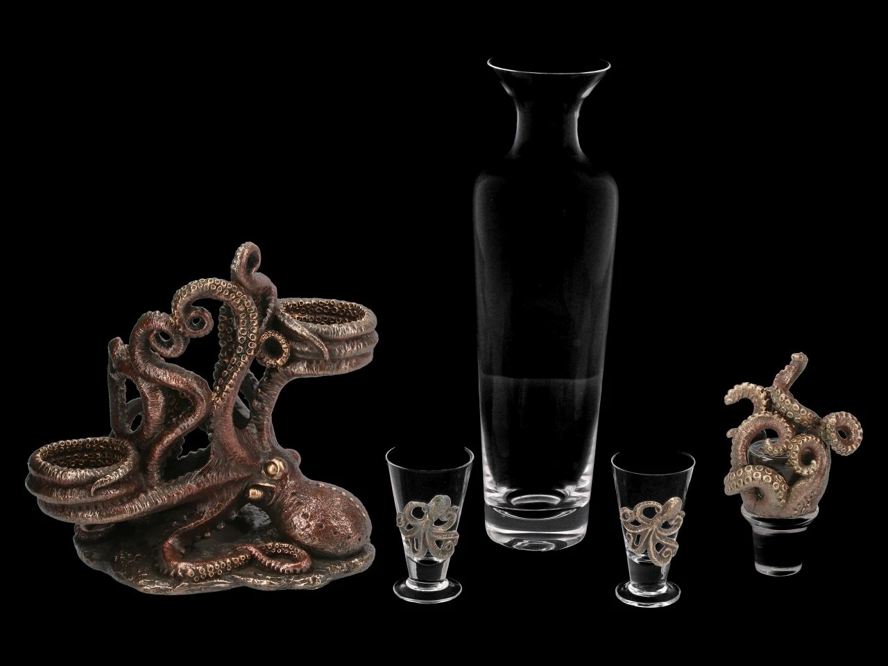 Steampunk Kraken Flaschen- & Glashalter Steampunk Kraken Flaschen- & Glashalter -Veronese FS15338 Steampunk Kraken Flaschen