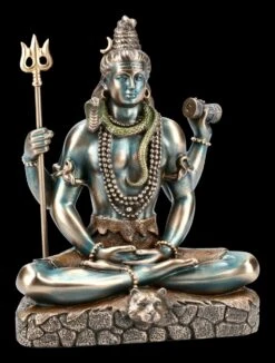 Sitzende Shiva Figur Mit Dreizack Trishula