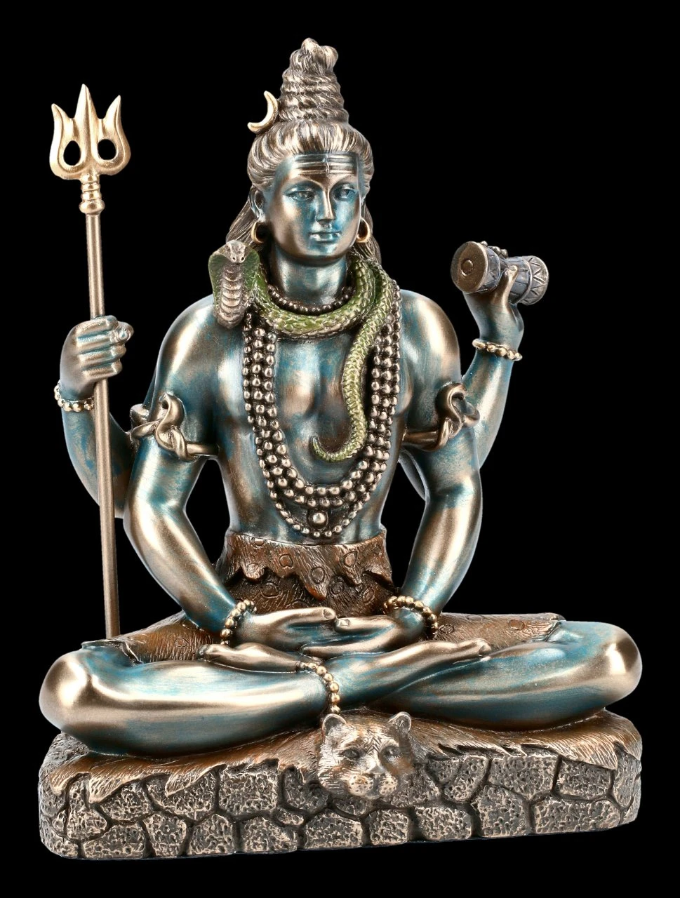 Sitzende Shiva Figur mit Dreizack Trishula Sitzende Shiva Figur Mit Dreizack Trishula -Veronese FS20442 Sitzende Shiva Figur mit