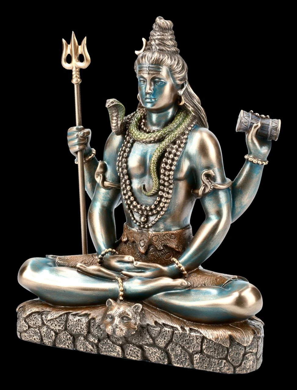 Sitzende Shiva Figur mit Dreizack Trishula Sitzende Shiva Figur Mit Dreizack Trishula -Veronese FS20442 Sitzende Shiva Figur mit