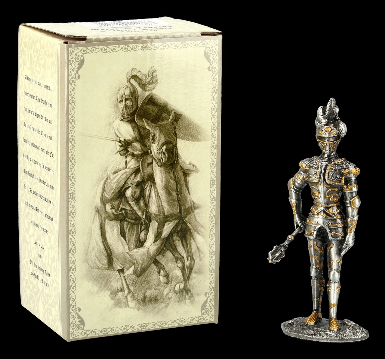 Deutscher Zinnritter - Figur mit Federbusch-Helm Deutscher Zinnritter - Figur Mit Federbusch-Helm -Veronese FS21147 Zinn Ritter Figur mit