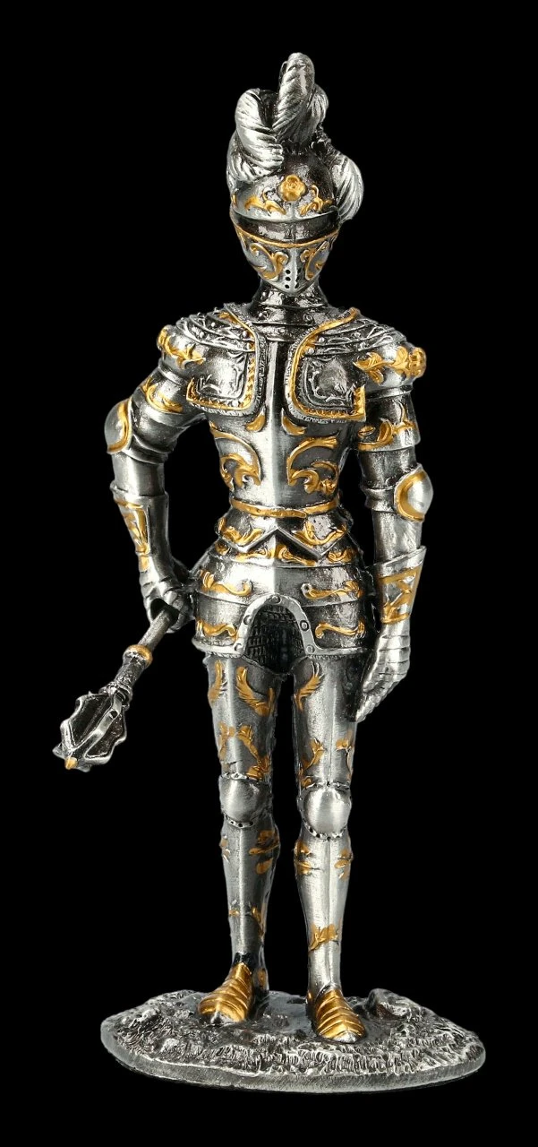 Deutscher Zinnritter - Figur mit Federbusch-Helm Deutscher Zinnritter - Figur Mit Federbusch-Helm -Veronese FS21147 Zinn Ritter Figur mit