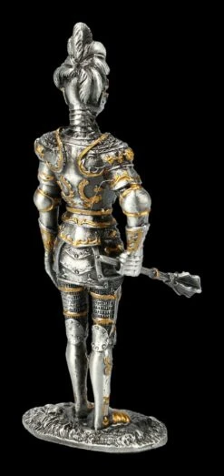 Deutscher Zinnritter - Figur Mit Federbusch-Helm 6 Deutscher Zinnritter - Figur Mit Federbusch-Helm -Veronese FS21147 Zinn Ritter Figur mit Streitkolben 7 1280x1280