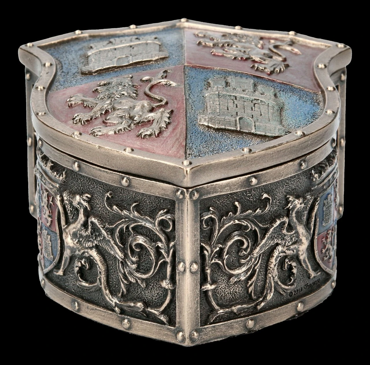 Ritter Schatulle - Löwen Wappen Ritter Schatulle - Löwen Wappen -Veronese FS21864 Schatulle Loewen