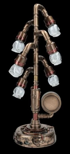 Tischlampe Steampunk Mit 6 LED Schädeln -Veronese FS26064 Tischlampe Steampunk mit Uhr und LEDSch deln 6 1280x1280