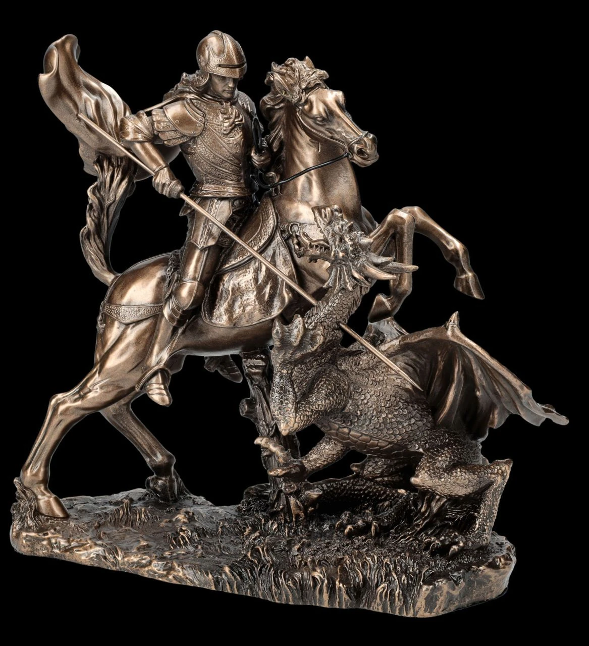 Heiliger Georg Figur - Drachentöter mit Pferd Heiliger Georg Figur - Drachentöter Mit Pferd -Veronese FS26398 Heiliger Georg Figur Drachent ter auf