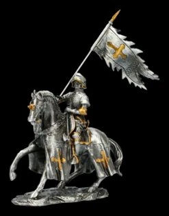 Zinnritter Auf Pferd Mit Flagge