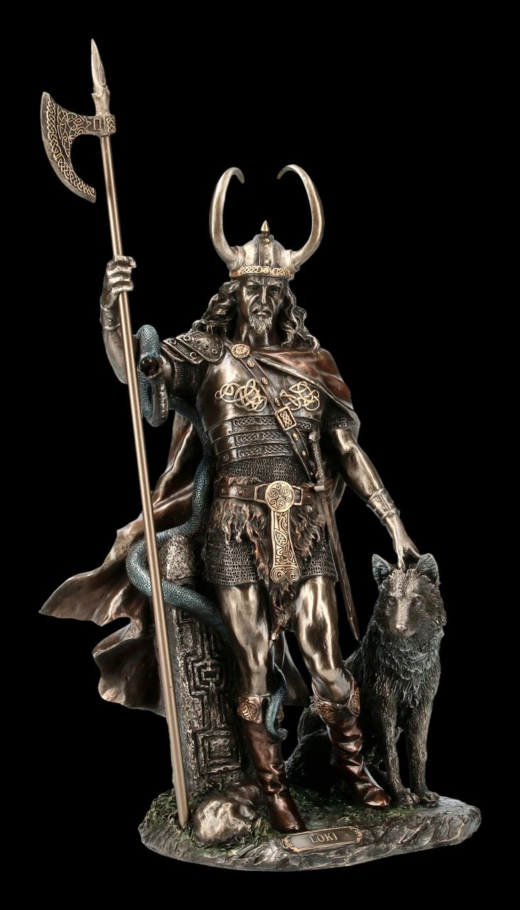 Loki Figur - Germanischer Gott mit Fenriswolf Loki Figur - Germanischer Gott Mit Fenriswolf -Veronese ML13752 Loki Figur Germanischer Gott mit