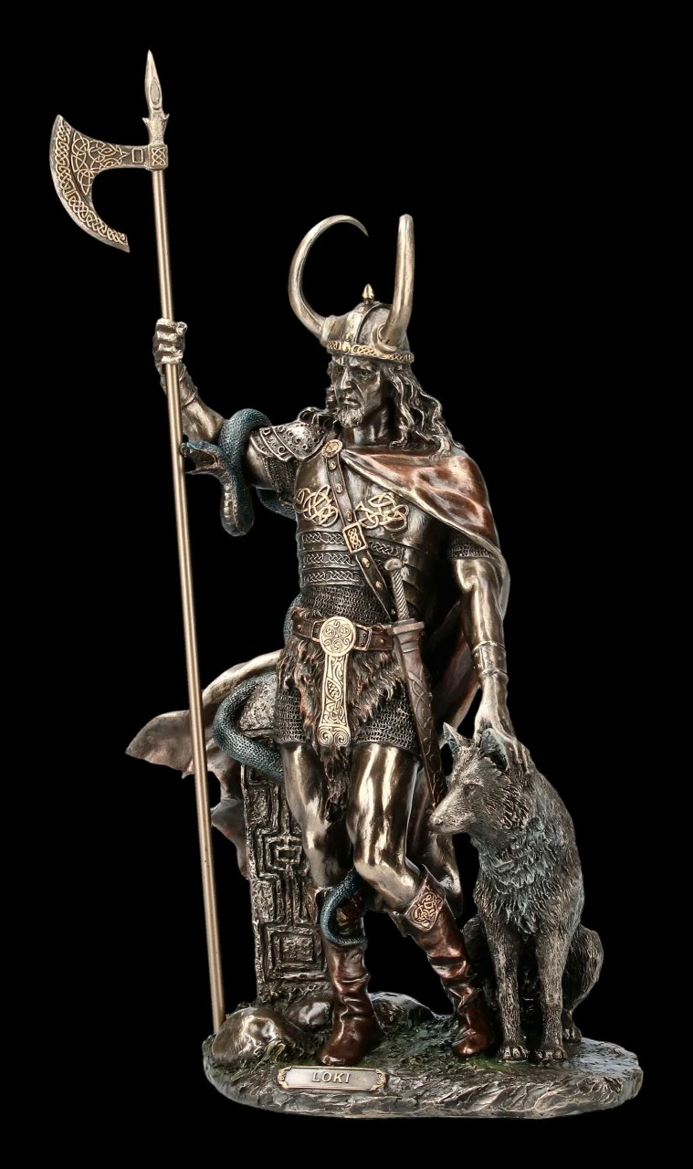 Loki Figur - Germanischer Gott mit Fenriswolf Loki Figur - Germanischer Gott Mit Fenriswolf -Veronese ML13752 Loki Figur Germanischer Gott mit