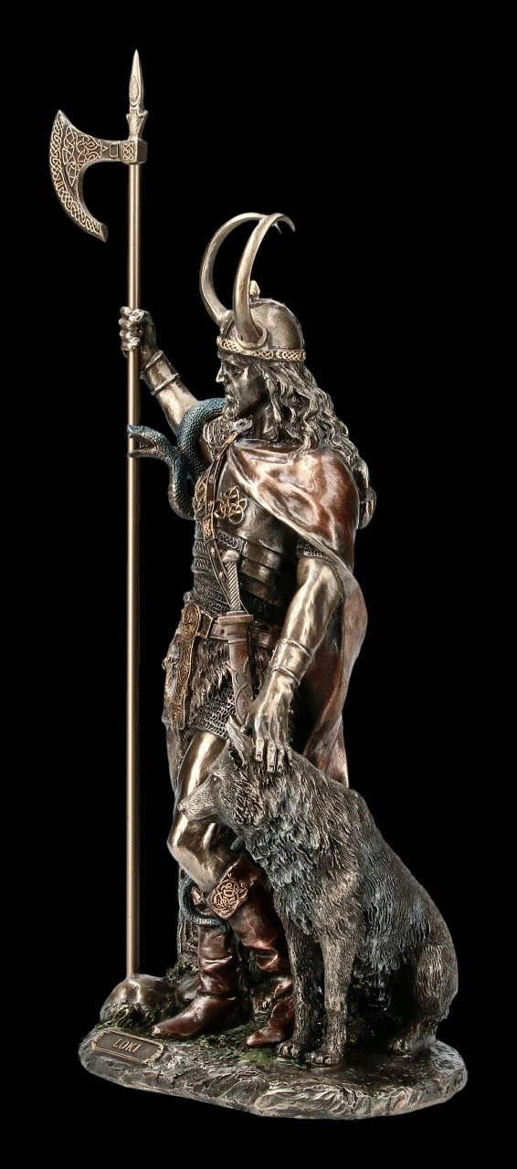 Loki Figur - Germanischer Gott mit Fenriswolf Loki Figur - Germanischer Gott Mit Fenriswolf -Veronese ML13752 Loki Figur Germanischer Gott mit