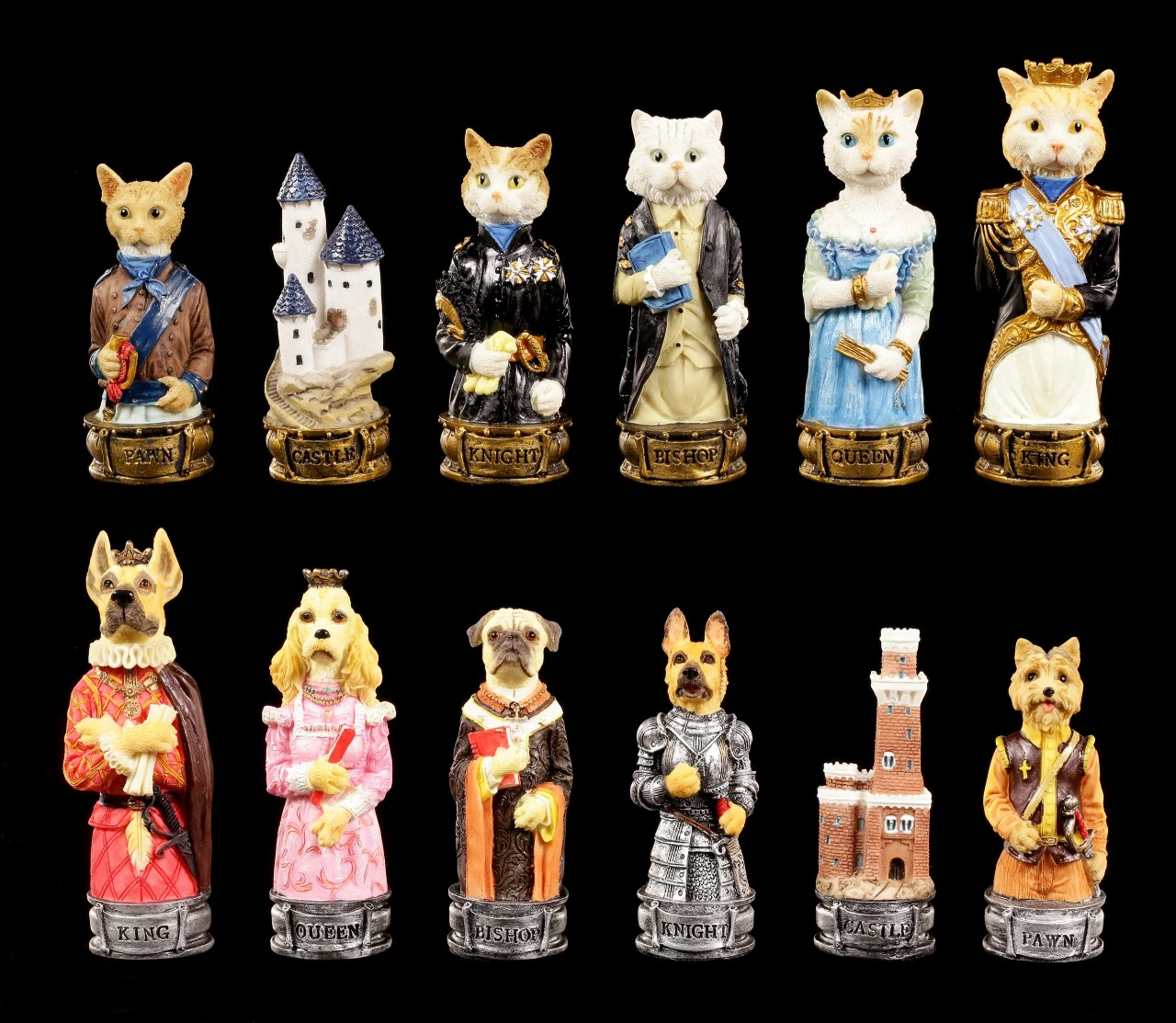 Schachfiguren Set - Hunde vs. Katzen Schachfiguren Set - Hunde Vs. Katzen -Veronese Schachfiguren Set Hunde vs