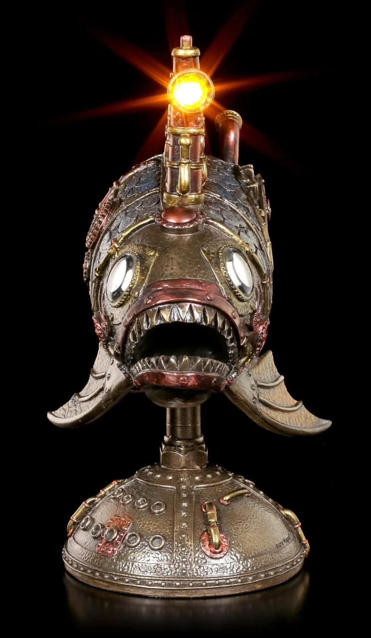 Steampunk Piranha Figur mit LED Steampunk Piranha Figur Mit LED -Veronese Steampunk Piranha Figur Mit LED