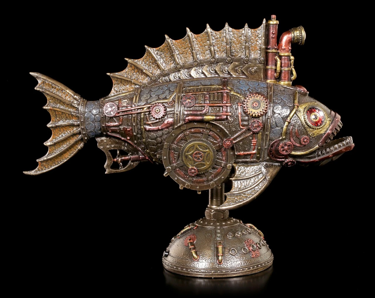 Steampunk Piranha Figur mit LED Steampunk Piranha Figur Mit LED -Veronese Steampunk Piranha Figur Mit LED