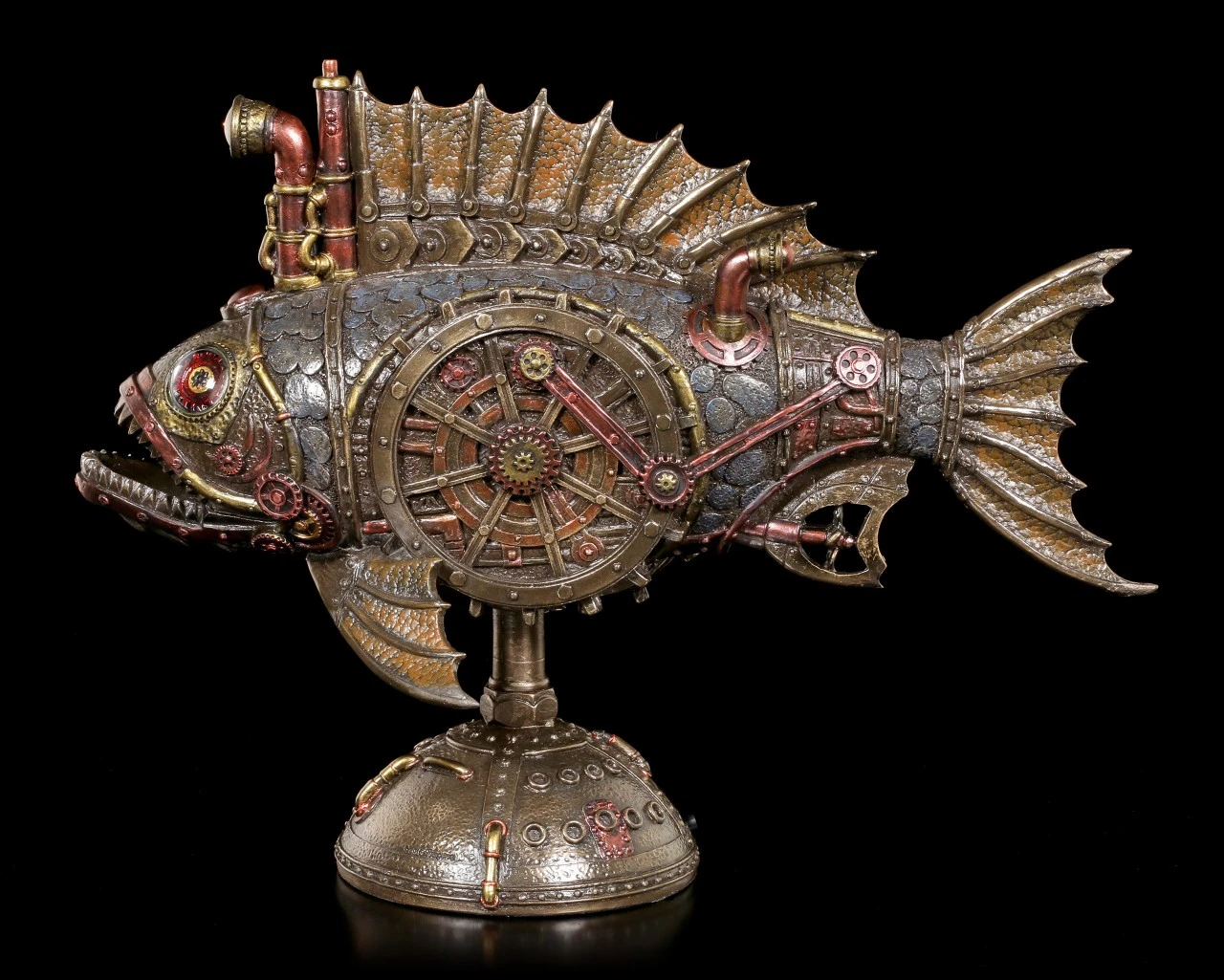 Steampunk Piranha Figur mit LED Steampunk Piranha Figur Mit LED -Veronese Steampunk Piranha Figur Mit LED