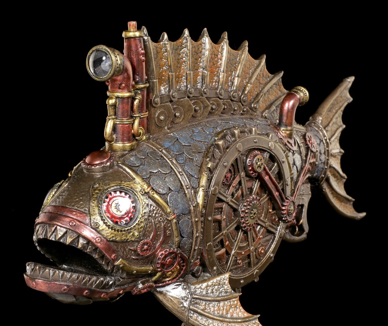 Steampunk Piranha Figur mit LED Steampunk Piranha Figur Mit LED -Veronese Steampunk Piranha Figur Mit LED