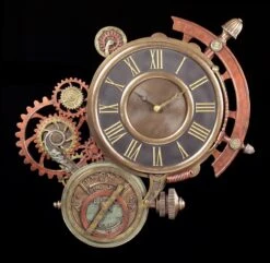 Astronomische Steampunk Wanduhr