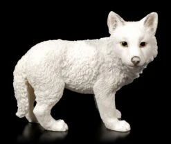 Weisse Wolf Figur - Welpe Stehend
