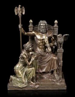 Zeus Auf Thron Mit Hera Figur