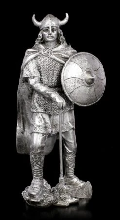 Zinn Wikinger Figur Mit Rundschild