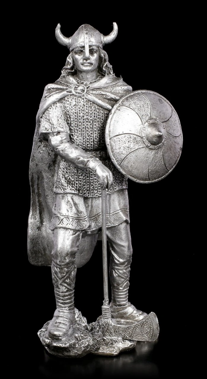 Zinn Wikinger Figur mit Rundschild Zinn Wikinger Figur Mit Rundschild -Veronese Zinn Ritter Figur Mit Langaxt Und Rundschild