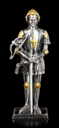 Zinn Ritter Figur Mit Schwert Und Armbrust
